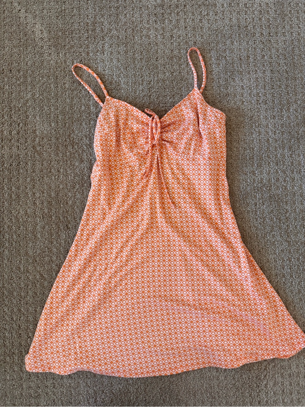 Hollister Orange Geometric Tie-Front Cami Dress